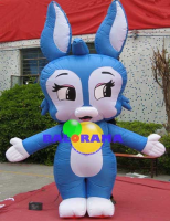 Inflatable Mascot Blue Rabbit 3m