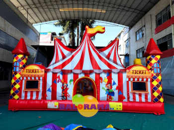 Colorful Carnival Inflatable Playground 7x5x3.1h Mt