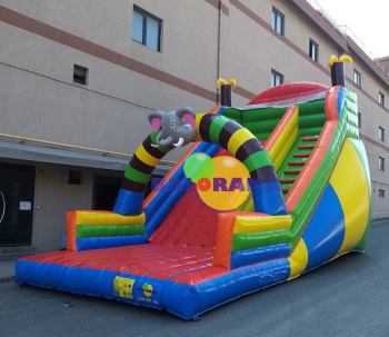 Colorful Elephant Inflatable Slide 8x5x7m