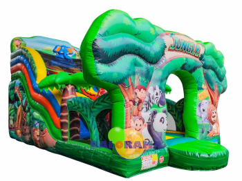 Combo Slide Inflatable Jungle Game 9.2x4x5.4m