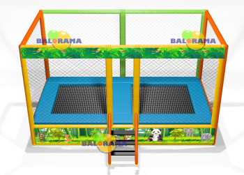 Semi Commercial Double Trampoline 4x2x2.5m