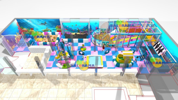 Softplay Indoor Playground with Roller Slides and Ball Pool 150 m²