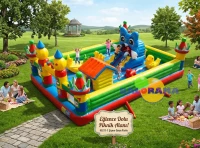 Cheerful Cat Inflatable Playground 8x5x3m
