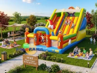 Cheerful Clown Inflatable Playground 10x5x6m