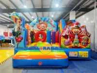 Colorful Circus Inflatable Playground 5.2x4.5x3.8h Mt