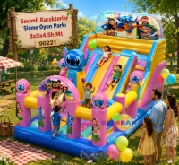 Cute Characters Inflatable Playground 8x5x4.5h Mt