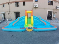 Inflatable Aquapark Double Water Slide and Inflatable Pool