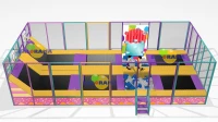 Trampoline Park with Foam Pool, 13x5x3h Mt