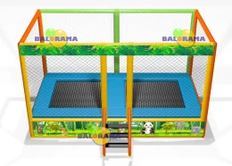 Semi Commercial Double Trampoline 4x2x2.5m