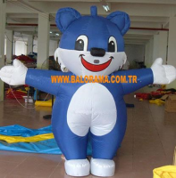 Inflatable Mascot Blue Cat 3m